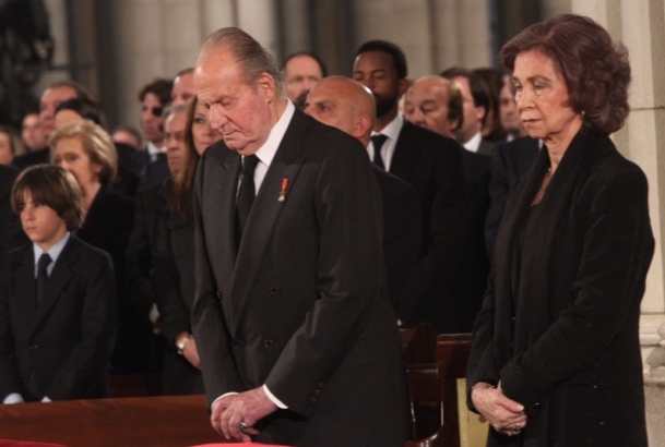 Sus Majestades los Reyes durante el Funeral de Estado por el expresidente del Gobierno, Adolfo Suárez